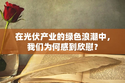 在光伏产业的绿色浪潮中，我们为何感到欣慰？