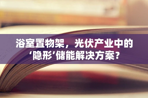 浴室置物架，光伏产业中的‘隐形’储能解决方案？