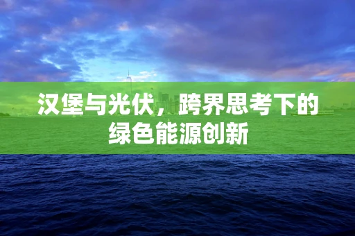 汉堡与光伏，跨界思考下的绿色能源创新