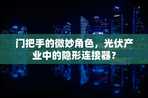 门把手的微妙角色，光伏产业中的隐形连接器？