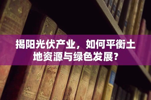 揭阳光伏产业，如何平衡土地资源与绿色发展？