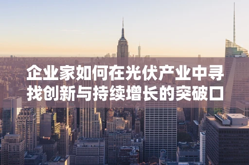 企业家如何在光伏产业中寻找创新与持续增长的突破口？