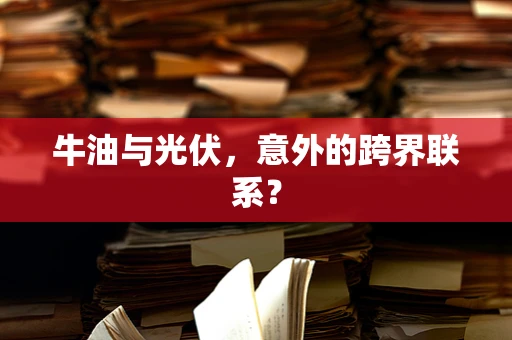 牛油与光伏，意外的跨界联系？