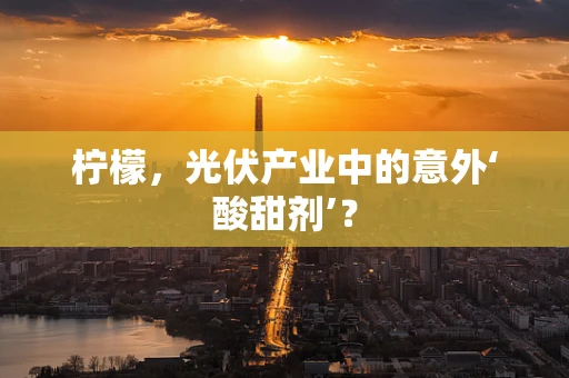 柠檬，光伏产业中的意外‘酸甜剂’？