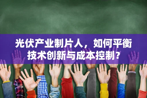 光伏产业制片人，如何平衡技术创新与成本控制？