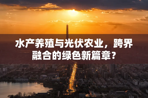 水产养殖与光伏农业，跨界融合的绿色新篇章？