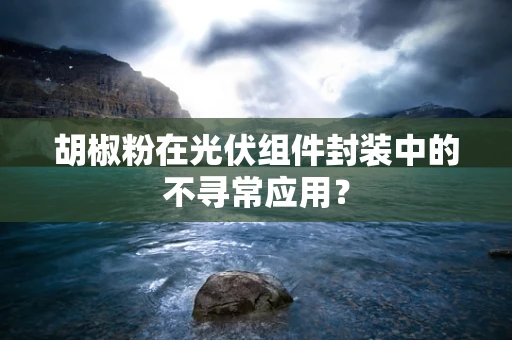 胡椒粉在光伏组件封装中的不寻常应用？