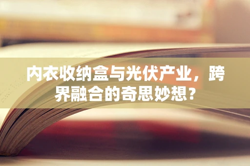 内衣收纳盒与光伏产业，跨界融合的奇思妙想？