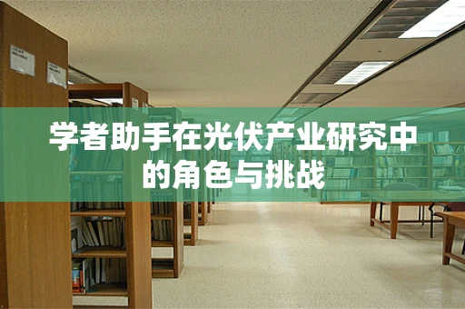 学者助手在光伏产业研究中的角色与挑战