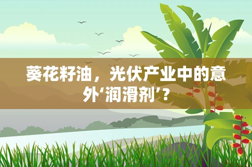 葵花籽油，光伏产业中的意外‘润滑剂’？