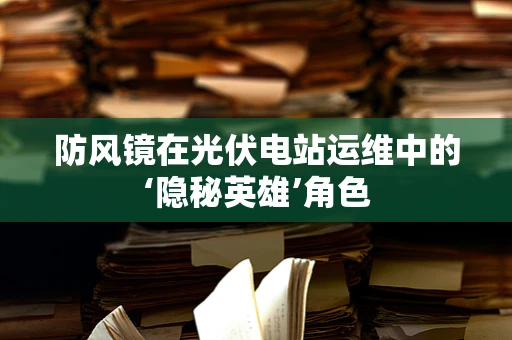 防风镜在光伏电站运维中的‘隐秘英雄’角色