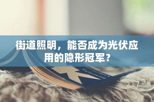 街道照明，能否成为光伏应用的隐形冠军？