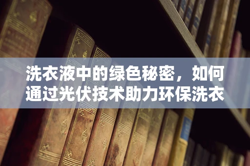 洗衣液中的绿色秘密，如何通过光伏技术助力环保洗衣？