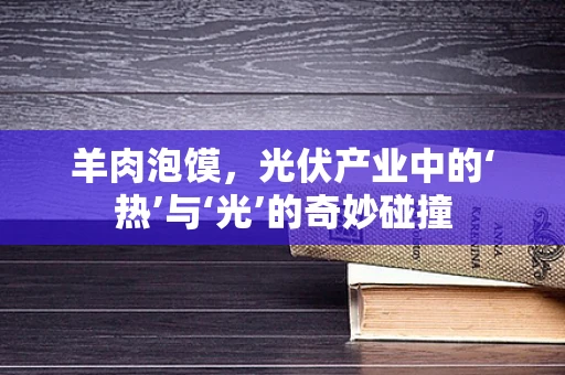 羊肉泡馍，光伏产业中的‘热’与‘光’的奇妙碰撞