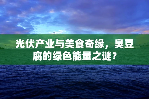 光伏产业与美食奇缘，臭豆腐的绿色能量之谜？